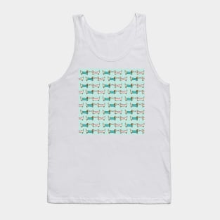 Cute dachshunds in light blue background Tank Top